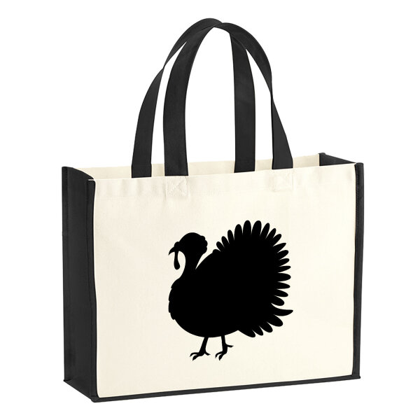 Jutetasche Truthahn Silhouette 21 Liter Black