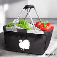 Einkaufskorb Truthahn Silhouette 20 Liter Tragekorb Black