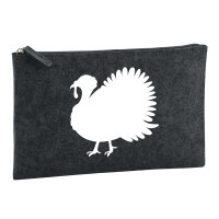 Kulturbeutel Truthahn Silhouette 1 Liter Filz Charcoal...