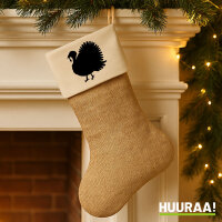Weihnachtsstrumpf Truthahn Silhouette Beige