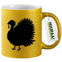 Glitzertasse Truthahn Silhouette 330ml