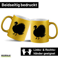 Glitzertasse Truthahn Silhouette 330ml