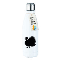 Edelstahl-Trinkflasche Truthahn Silhouette 500ml...