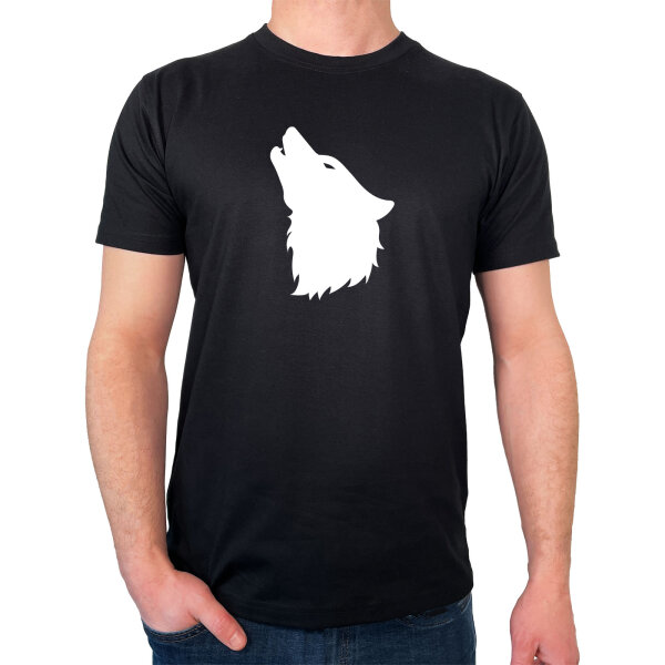 Herren T-Shirt Wolf Kopf Silhouette Größe S-3XL