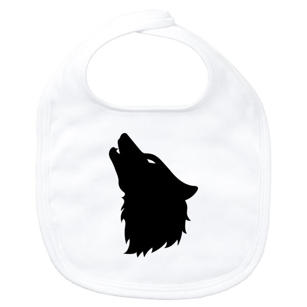 Baby Lätzchen Wolf Kopf Silhouette