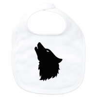Baby Lätzchen Wolf Kopf Silhouette Klettverschluss
