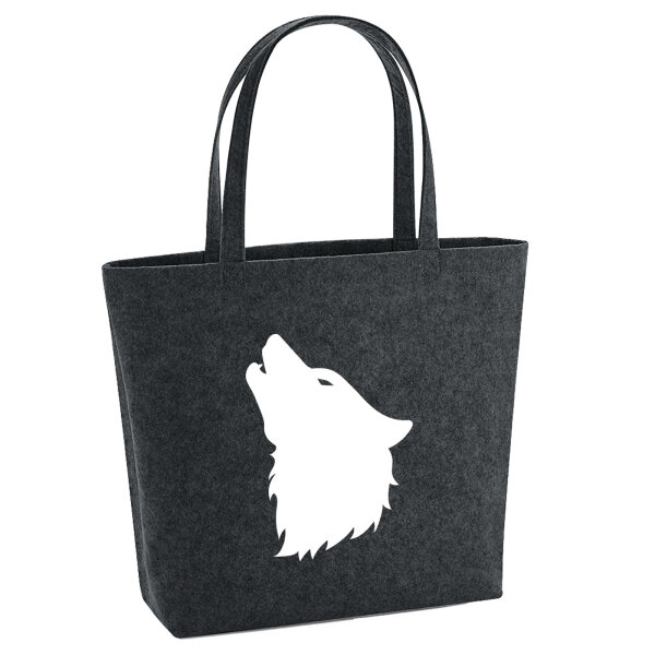 Filzshopper Wolf Kopf Silhouette 22 Liter