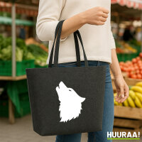 Filzshopper Wolf Kopf Silhouette 22 Liter