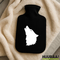 Wärmflasche Wolf Kopf Silhouette