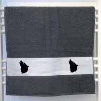 Handtuch Wolf Kopf Silhouette 50x100cm