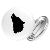 Button Wolf Kopf Silhouette Anstecker