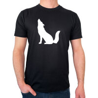 Herren T-Shirt Heulender Wolf Silhouette Größe...