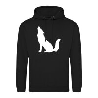 Unisex Hoodie Heulender Wolf Silhouette Größe...