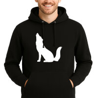 Unisex Hoodie Heulender Wolf Silhouette Größe...