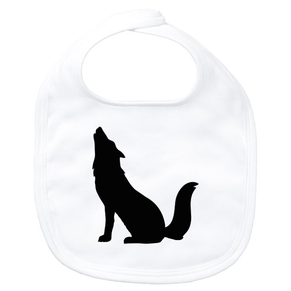Baby Lätzchen Heulender Wolf Silhouette Klettverschluss