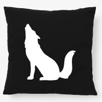 Kissen Heulender Wolf Silhouette 40x40cm