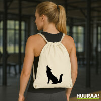 Turnbeutel Heulender Wolf Silhouette 12 Liter