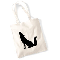 Jutebeutel Heulender Wolf Silhouette 10 Liter