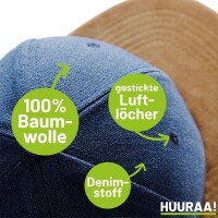 Snapback Cap Heulender Wolf Silhouette Denim