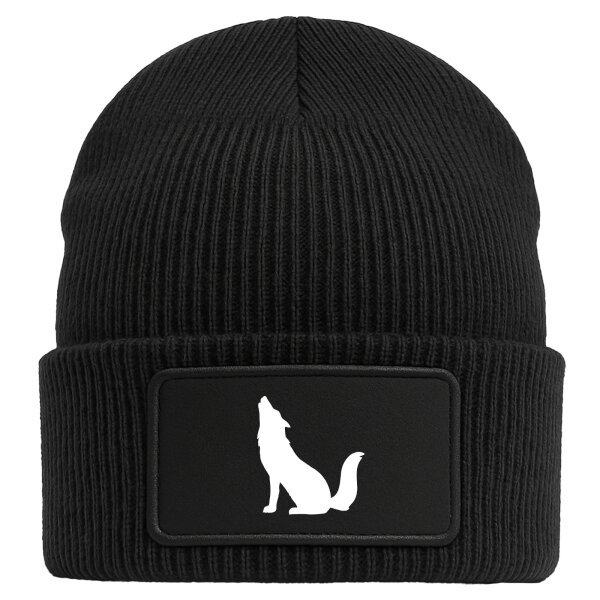 Beanie Heulender Wolf Silhouette