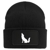 Beanie Heulender Wolf Silhouette