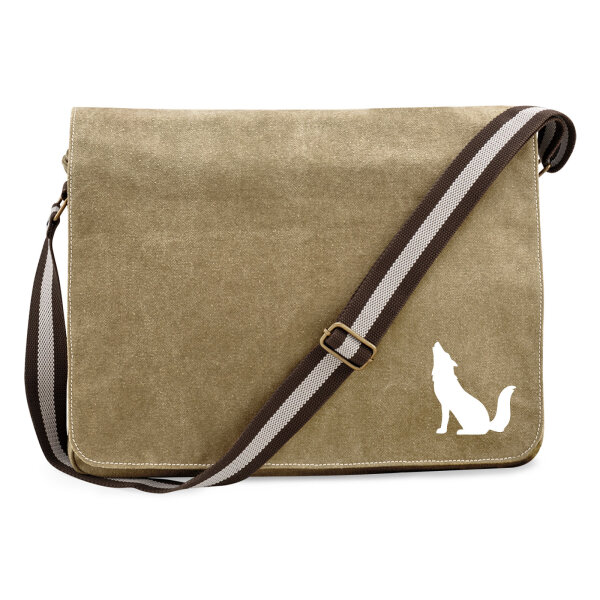 Umhängetasche Heulender Wolf Silhouette 14 Liter