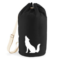 Seesack Heulender Wolf Silhouette 20 Liter Rucksack Black