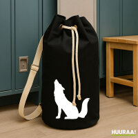 Seesack Heulender Wolf Silhouette 20 Liter Rucksack Black