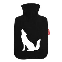 Wärmflasche Heulender Wolf Silhouette
