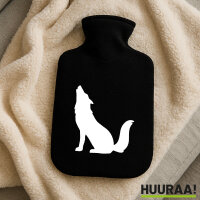 Wärmflasche Heulender Wolf Silhouette