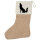 Weihnachtsstrumpf Heulender Wolf Silhouette Beige