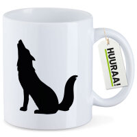 Kaffeetasse Heulender Wolf Silhouette 330ml