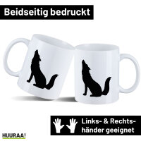 Kaffeetasse Heulender Wolf Silhouette 330ml