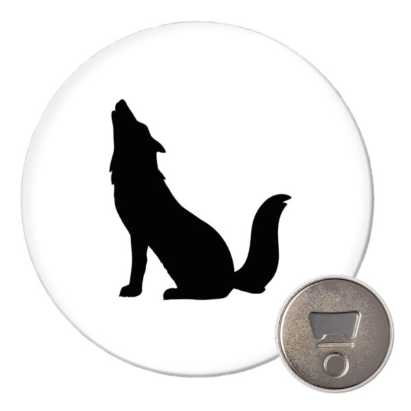 Magnet Heulender Wolf Silhouette 59mm Kühlschrankmagnet Flaschenöffner