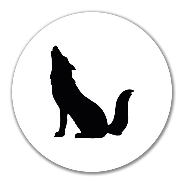 Aufkleber Heulender Wolf Silhouette 10cm Sticker