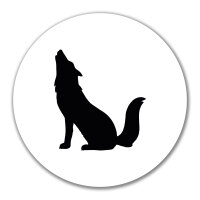 Aufkleber Heulender Wolf Silhouette 10cm Sticker