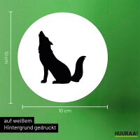 Aufkleber Heulender Wolf Silhouette 10cm Sticker