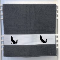 Handtuch Heulender Wolf Silhouette 50x100cm