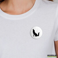 Button Heulender Wolf Silhouette Anstecker