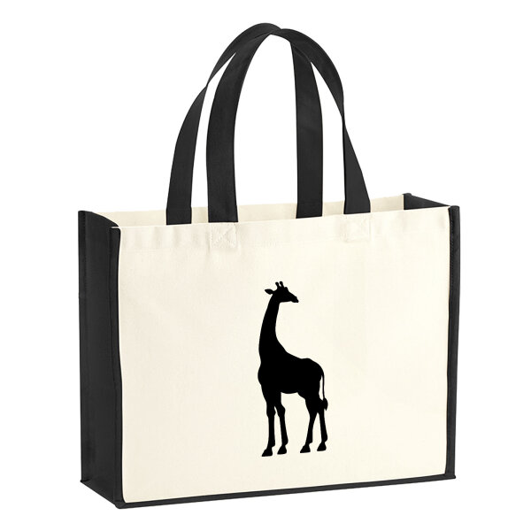 Jutetasche Giraffe Silhouette 21 Liter Black