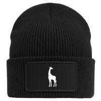 Beanie Giraffe Silhouette Black Mütze
