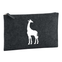 Kulturbeutel Giraffe Silhouette 1 Liter Filz Charcoal...