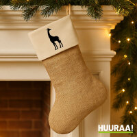 Weihnachtsstrumpf Giraffe Silhouette Beige