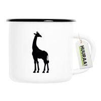 Emaille Tasse Giraffe Silhouette 300ml Vintage Emaille Becher