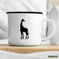 Emaille Tasse Giraffe Silhouette 300ml Vintage Emaille Becher