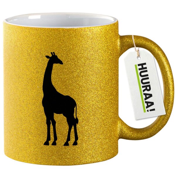 Glitzertasse Giraffe Silhouette 330ml