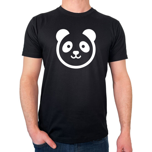 Herren T-Shirt Panda Kopf Silhouette Größe S-3XL
