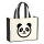 Jutetasche Panda Kopf Silhouette 21 Liter Black