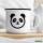 Emaille Tasse Panda Kopf Silhouette 300ml Vintage Emaille Becher