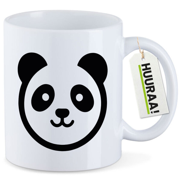 Kaffeetasse Panda Kopf Silhouette 330ml